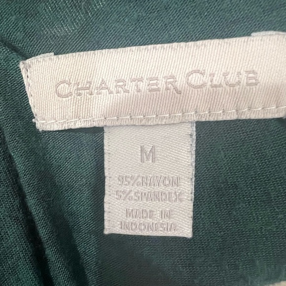 Charter club medium Forrest green plaid button top (very soft!) - Picture 7 of 8
